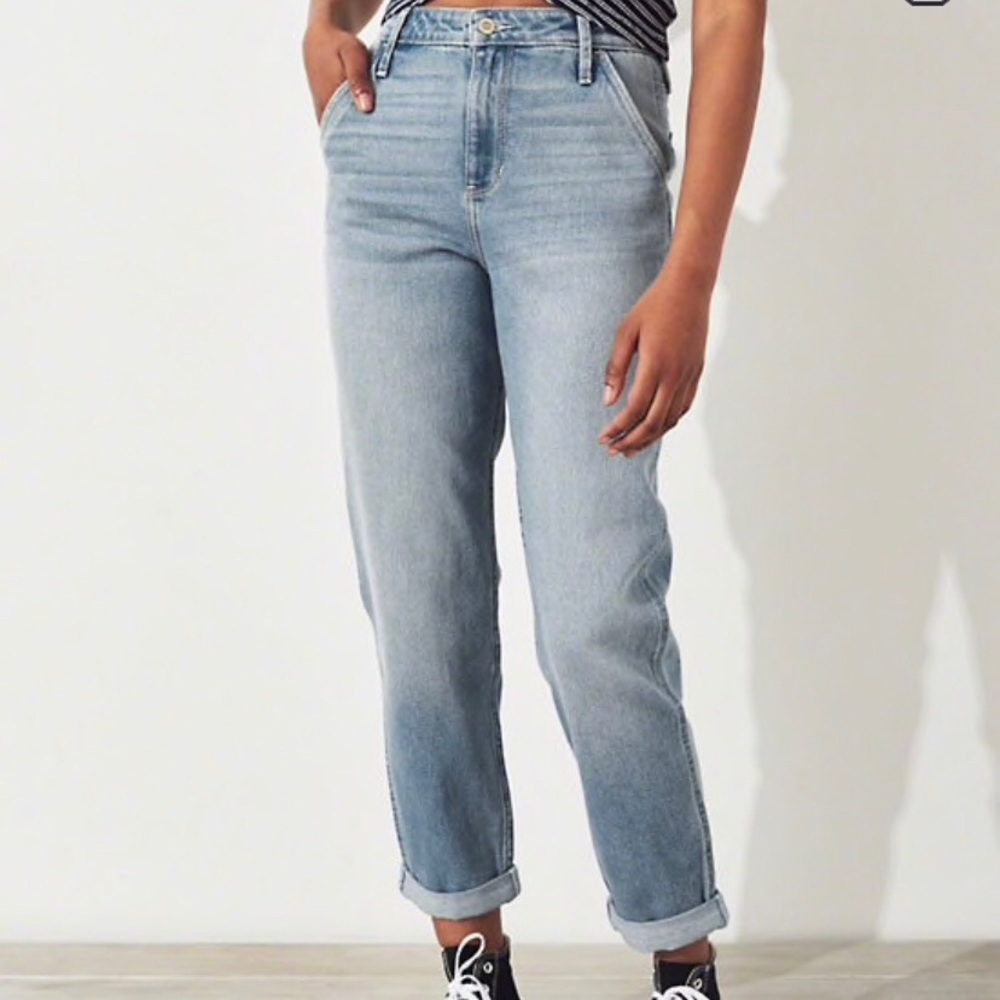 Hollister high waisted mom blue jeans